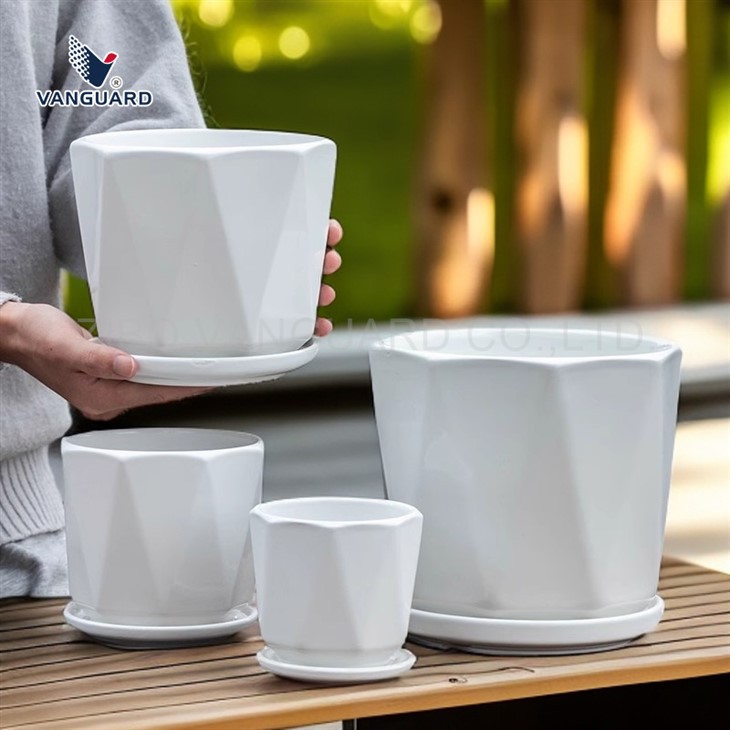 White Outdoor Ceramic Planter